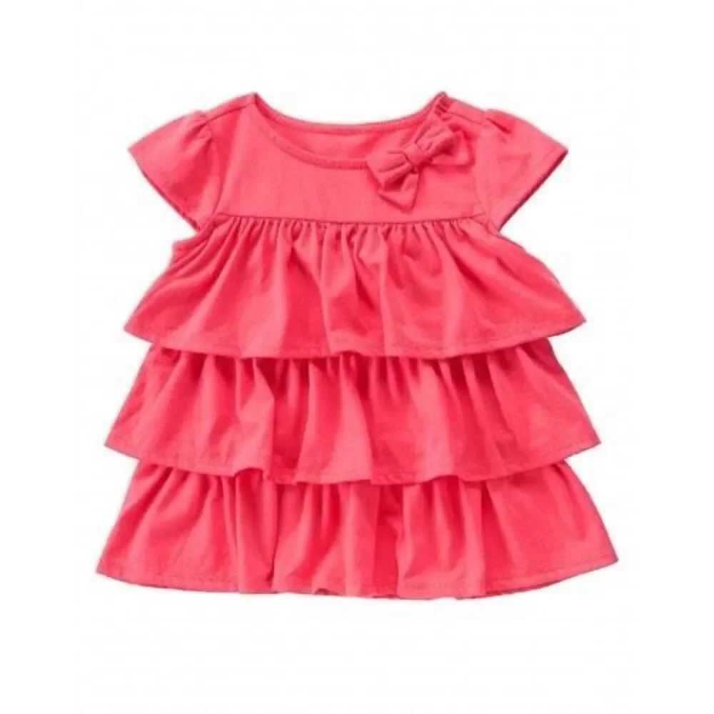 Toddler Girls Gymboree Tiered Top in Bright Coral - Sz 2T